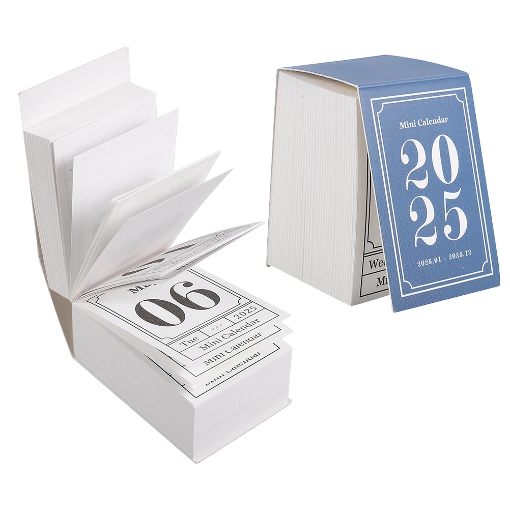 

Tearable Mini Calendar Cute Desktop Flip Daily Paper Small Table Desk Thick Clear Printing Romantic Design Tear Off