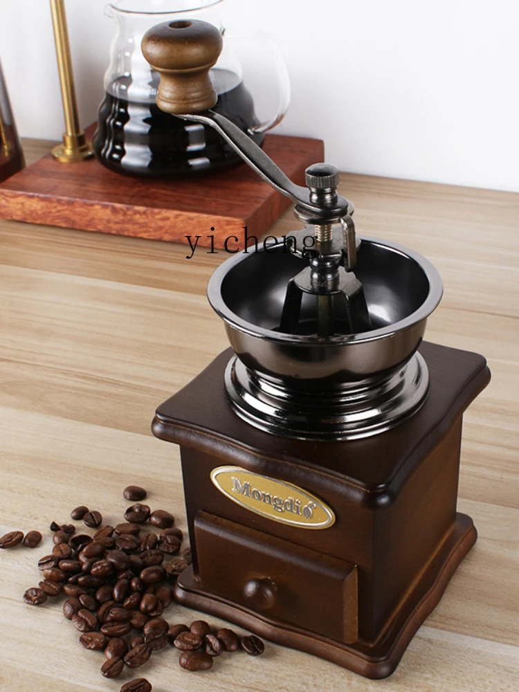 ZC Retro Hand Grinder Coffee Machine Manual Coffee Bean Grinder Household Manual Grinding Machine