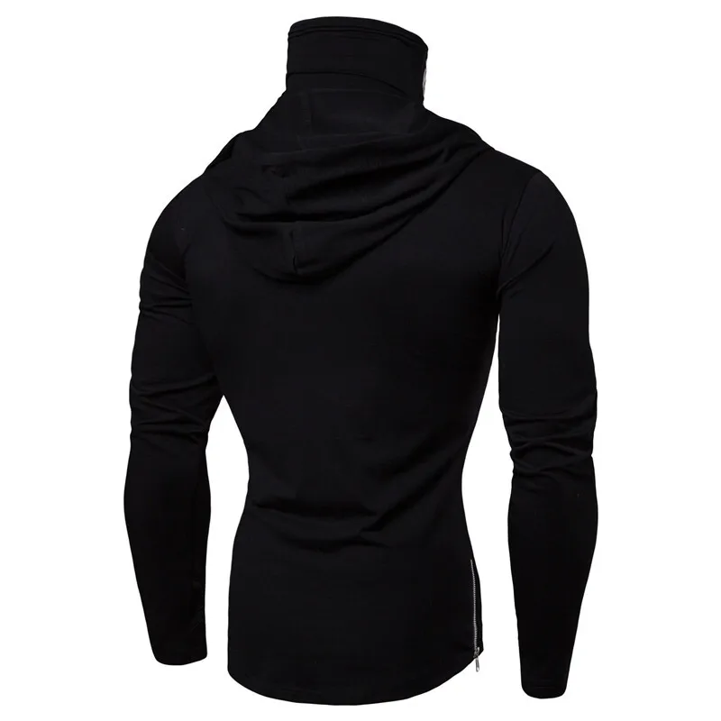 HKSH Spring Summer Elastic Hooded T-shirts Men's Tide Dark Ninja Sweatshirt Skull Mask Streetwear Fashion Print Chic Tops HK1826