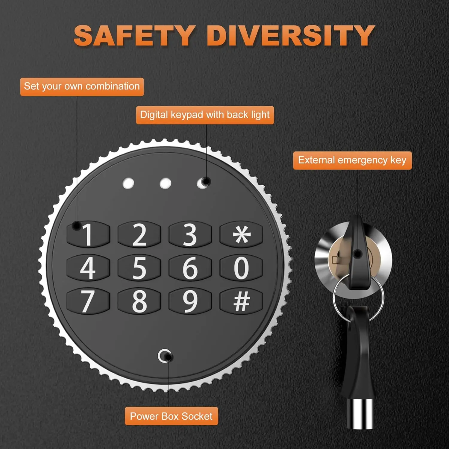 Fireproof Cabinet Safe Box, Home Security Safes with Fireproof Lock Drawer, Money Cabinet Safe Box Safety Key Lock for Home Offi