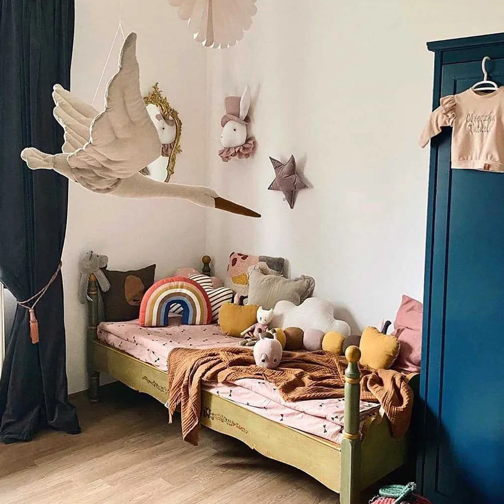 

1Pcs Swan Pillow for Toddlers Safe Reliable Material Small Light Design Supports Infant Cognitive Growth Hand Eye Ear