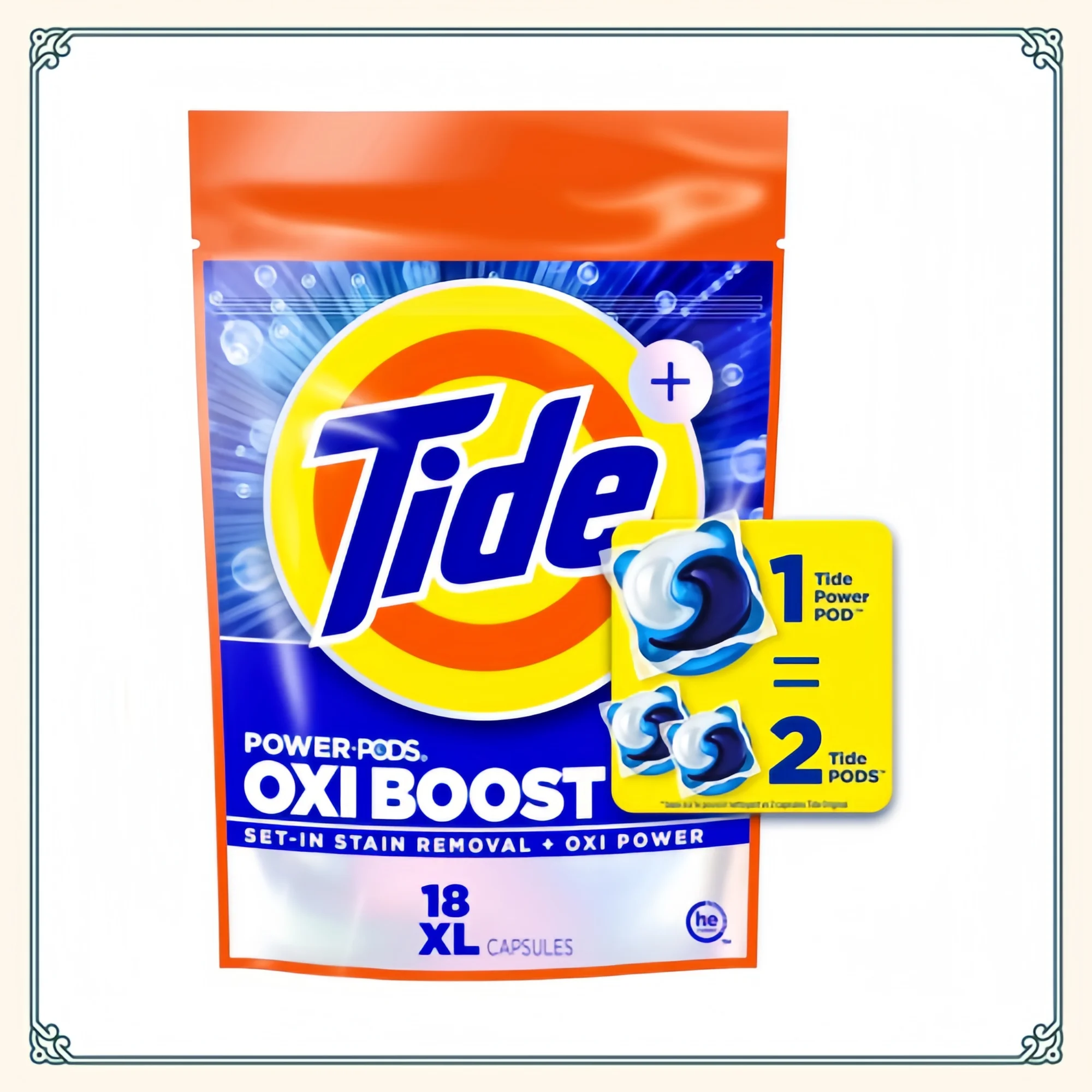 18ct Laundry Detergent Pods | All-in-1 Deep Clean, He Safe, Fresh Scent