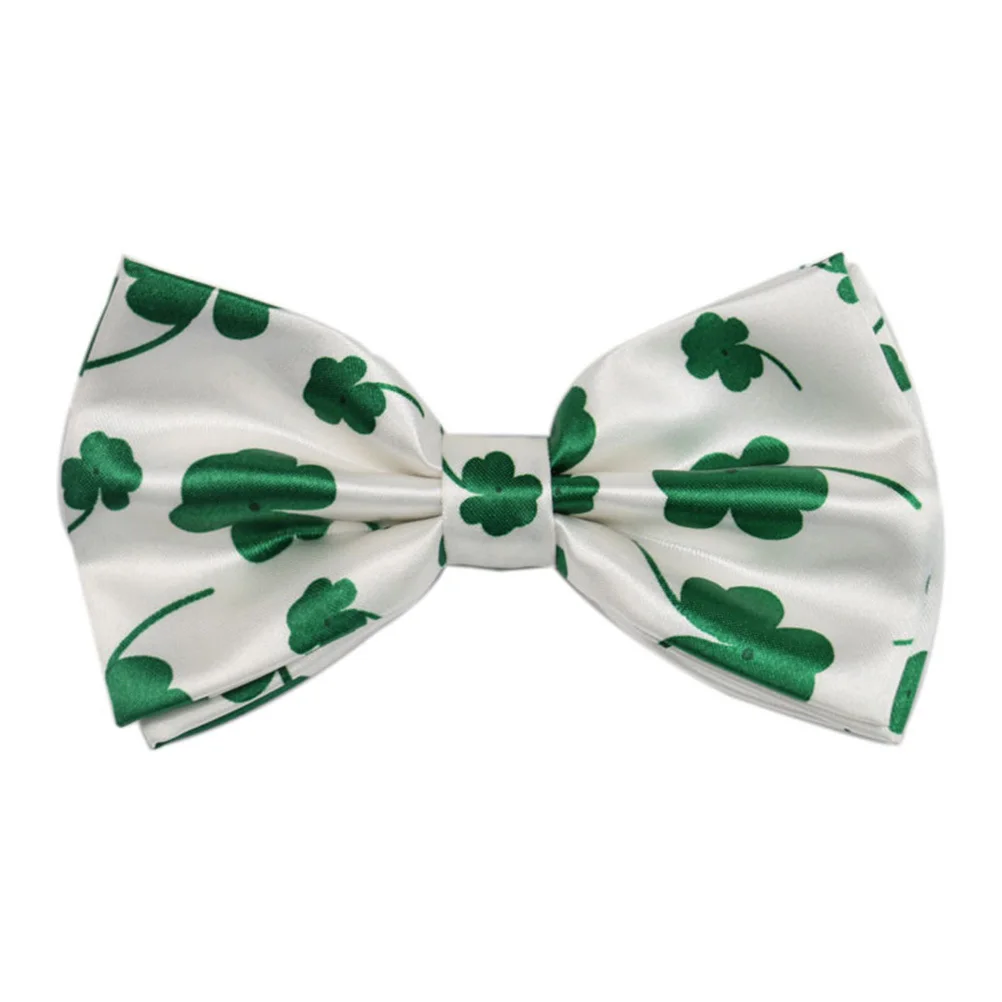 

2Pcs Party Suspenders Shamrock Tie Set Clover Printing Bow Tie Dress Up Festival Accessories St Patricks Day Party Supplies