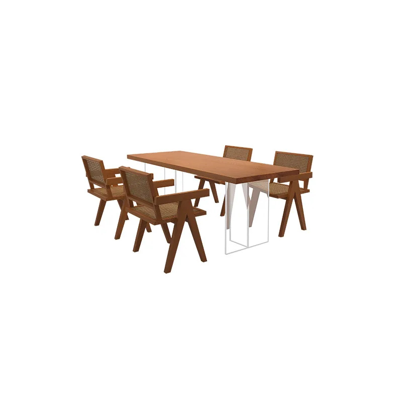 

Modern simple acrylic suspended dining table and chairs, small apartment solid wood dining table, household