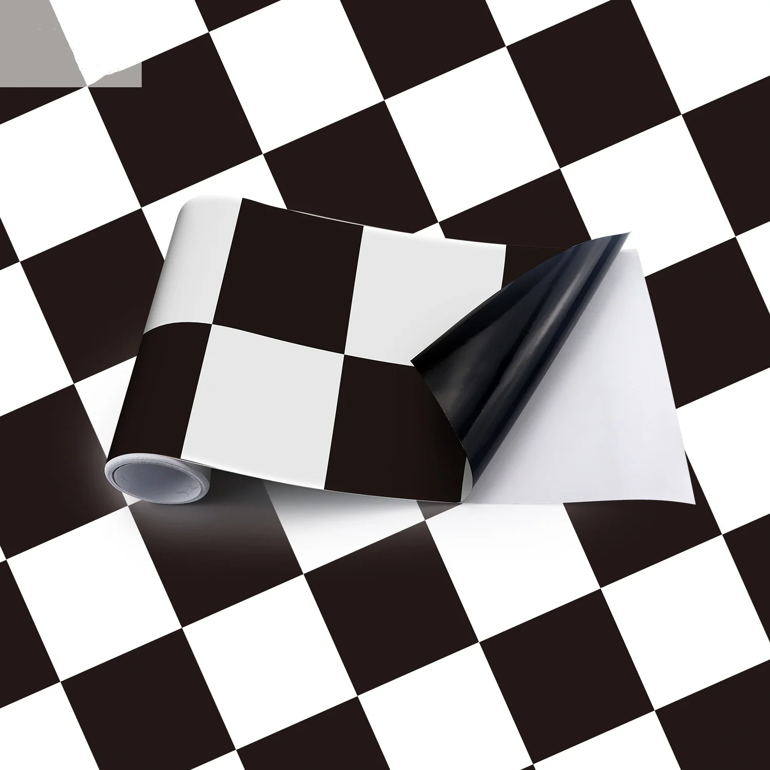 Black White Checkered Floor Stickers Pvc Self-adhesive Wall stickers Kitchen Bathroom Wallpaper Home Decor