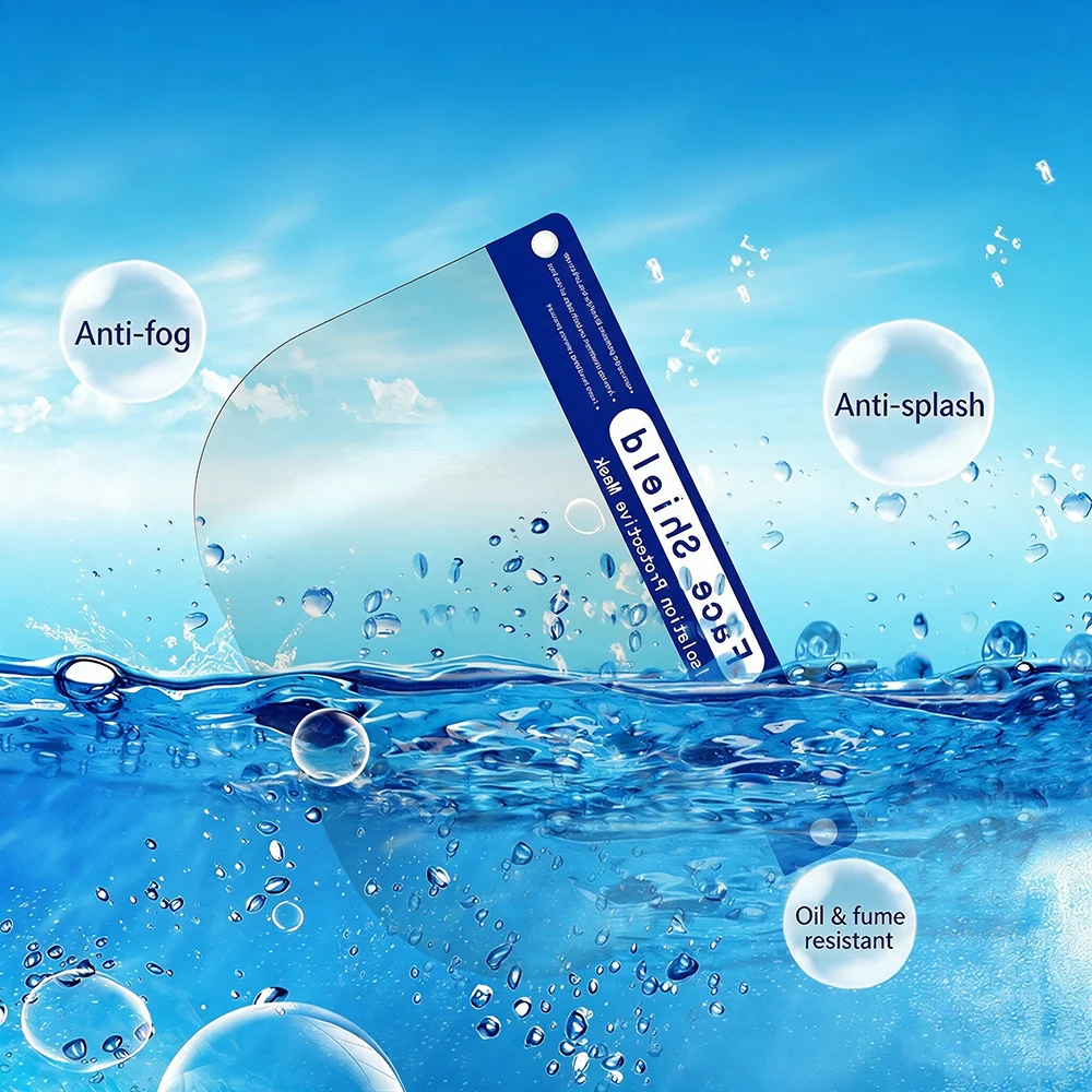 1PCS/2PCS Transparent HD Face Shield Dust-Proof Double-Sided Anti-Fog PET Protective Visor