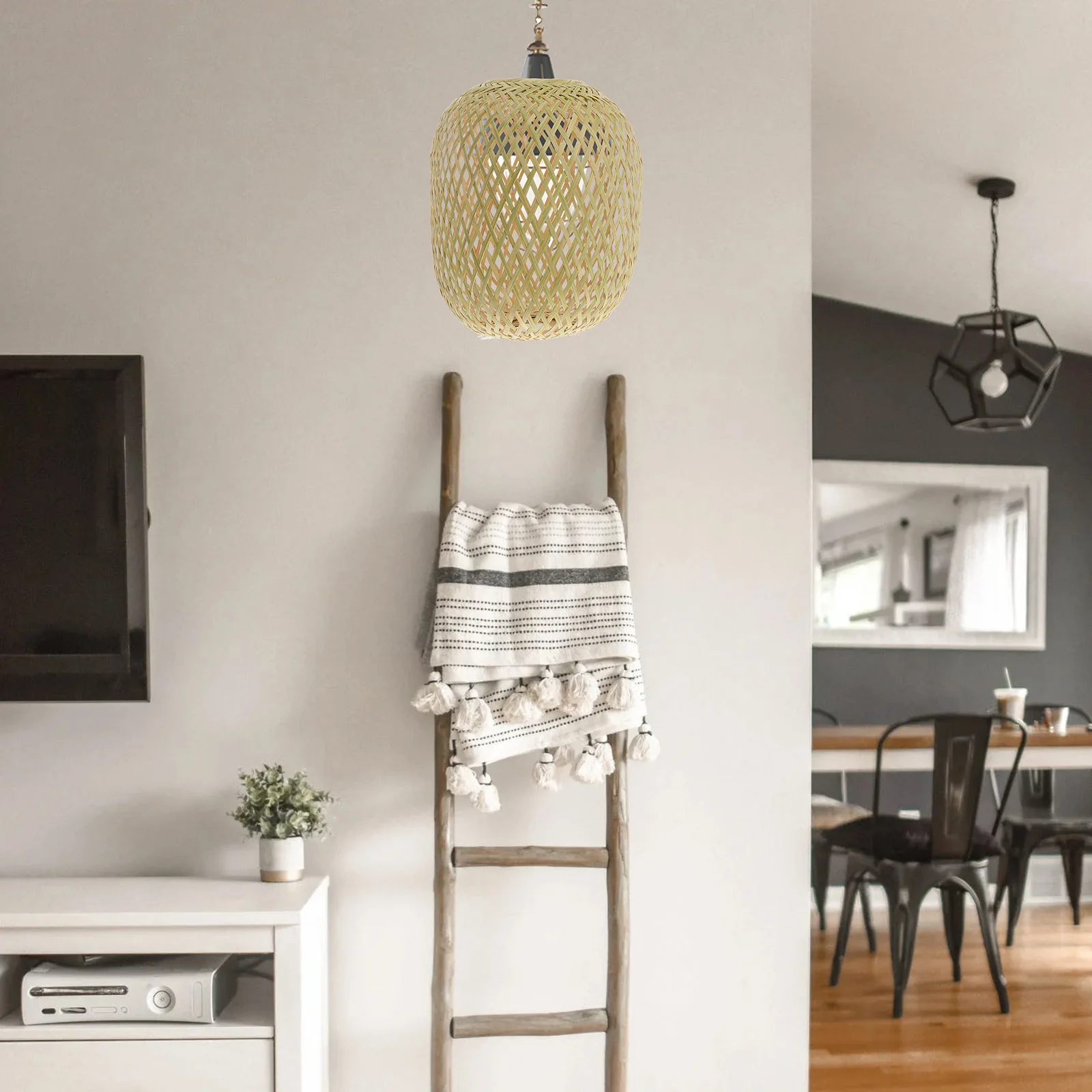 

Bamboo Craft Lampshade Exquisite Design Easy Install Remove Bedroom Living Room Decor Accessory Stylish Lighting