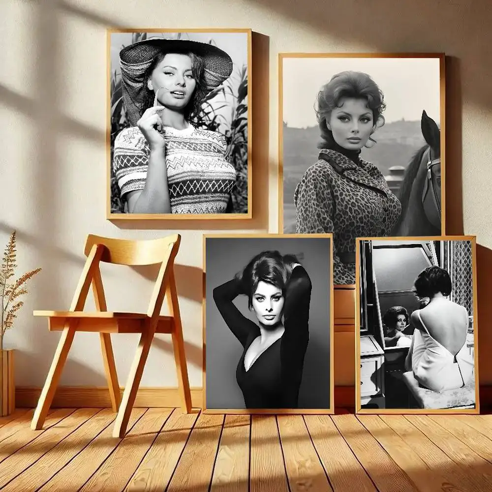 S-Sophia Loren Poster Art With Prints Home Bedroom Living Room Decoration Gift