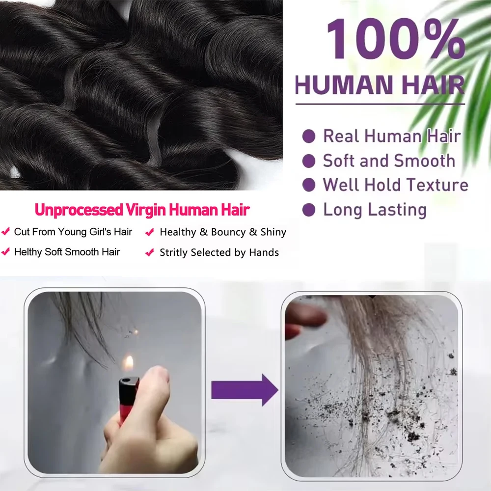 26 28 30 Inch Body Wave Human Hair Bundles 16A 100% Unprocessed Raw Virgin Human Hair Weave Extensions 30 40 Inch Natural Color Double Weft Remy Hair Weaving Pure Hair Bundles Wholesale For Black Women