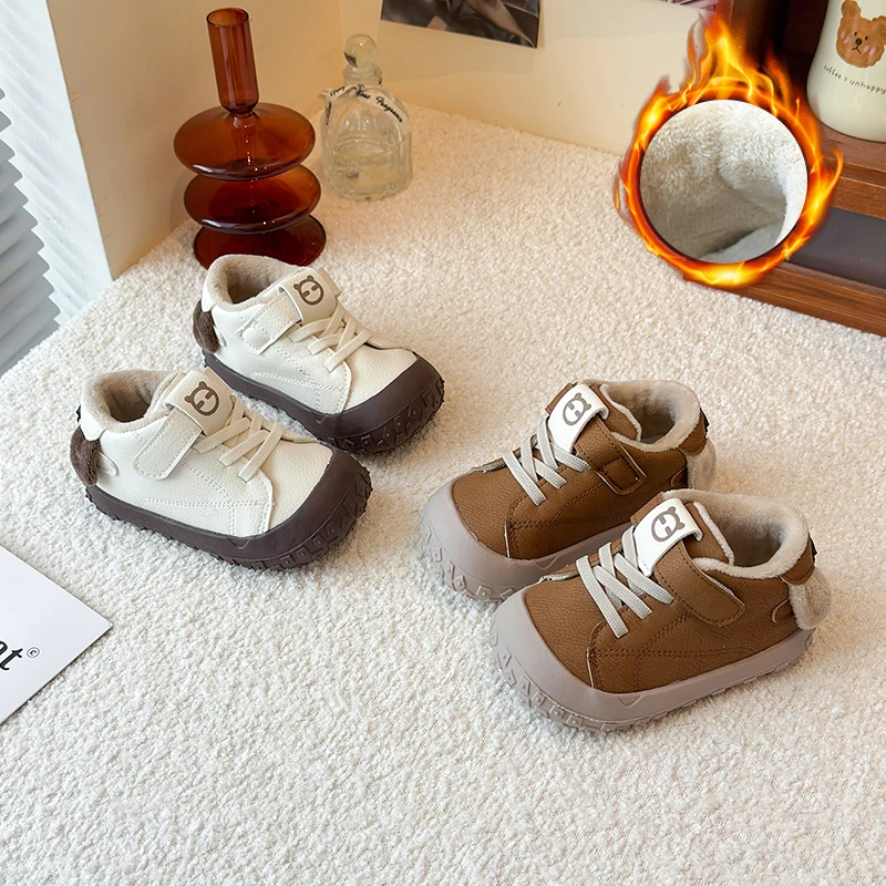 

Children's Cotton Shoes Winter Keep Warm Baby Boys Girls Casual Shoes Sneakers Anti-slip Soft Sole Infant Colourblock Kids Shoes