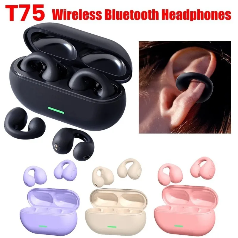 TWS T75 Earphone Bluetooth Headphones with Mic 9D Stereo T75 Earbuds for Xiaomi Samsung Android Wireless Bluetooth Headset