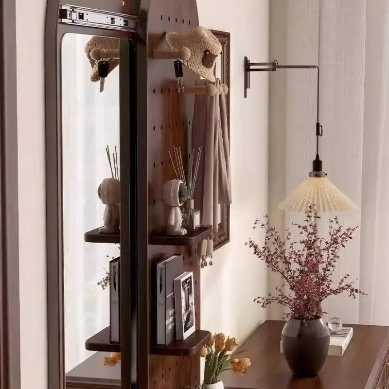 Miroirs esthétiques nordiques, rangement complet du corps, suspendus pour appartements surdimensionnés, miroir de sol européen moderne, meubles Miroir Sur Pied