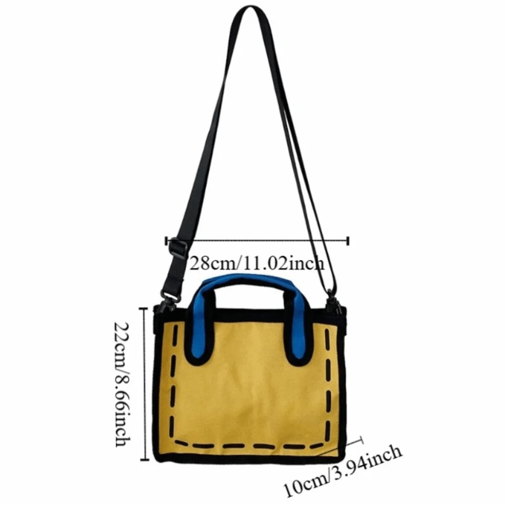 لطيف الكرتون 2D مطبوعة حمل حقيبة قماش كل مباراة الكتابة على الجدران حقيبة ساعي الكتب الهزلية الإبداعية حقيبة يد المدرسة