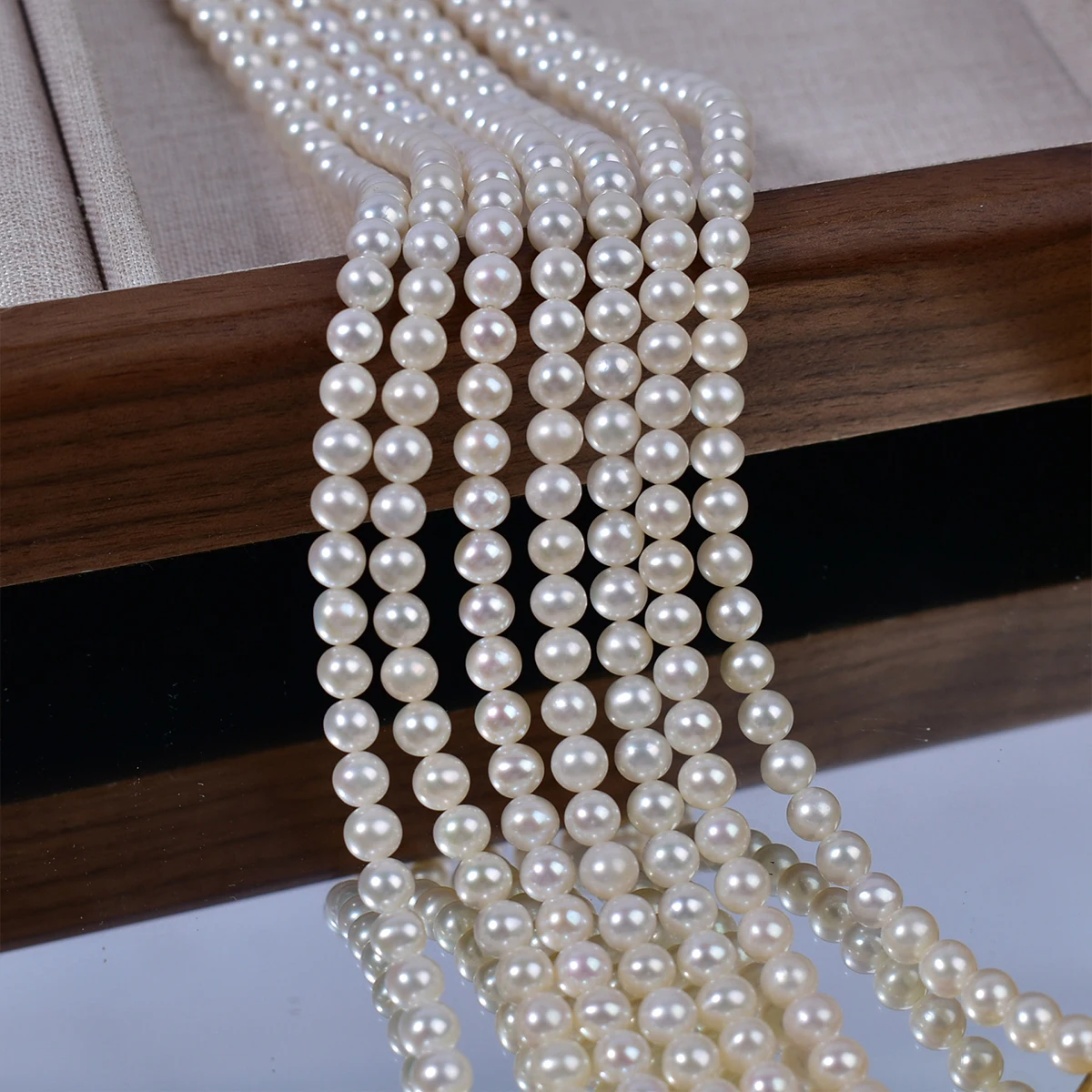 5A 5-6mm Natural Freshwater Pearl Near-round Beads High Quality for DIY Jewelry Making Women Necklace Bracelets Earrings