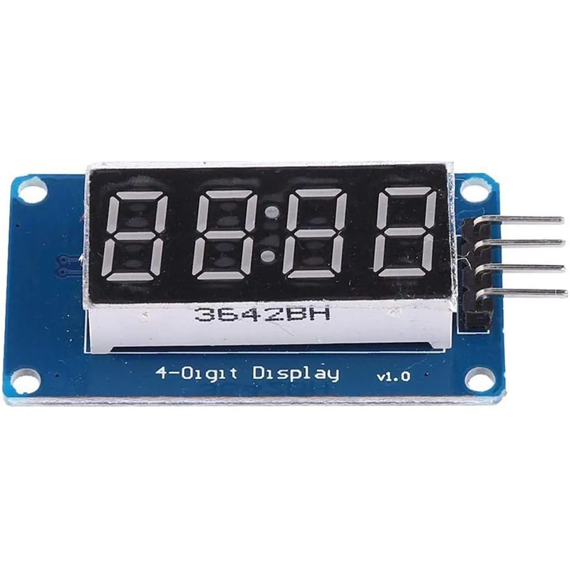 2 Buah Modul Tampilan LED TM1637 0.36 Inci untuk Arduino 7 Segmen 4 Bit Jam Tabung Digital Anoda Merah Paket Papan Driver Serial Empat