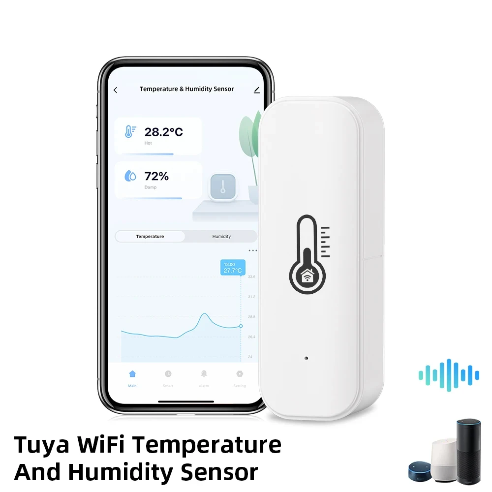 스마트 라이프 온도 습도 센서 Tuya APP Zigbee Wifi 실내 습도계 Alexa 홈 음성 용 무선 습도계 감지기