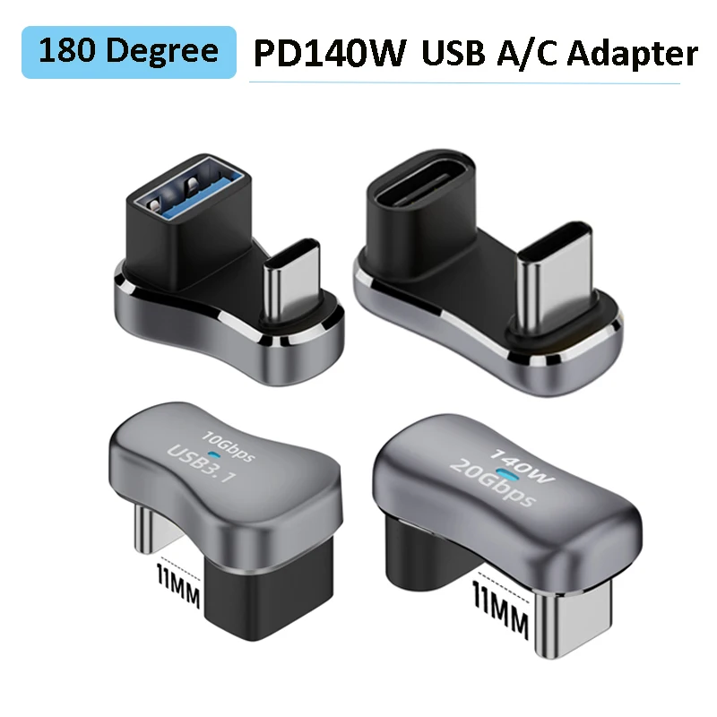 PD 140W USB C Adapter Male to Female Extension Connector Fast Charging Converter Adapter for Steam Deck Game Console Accessoies