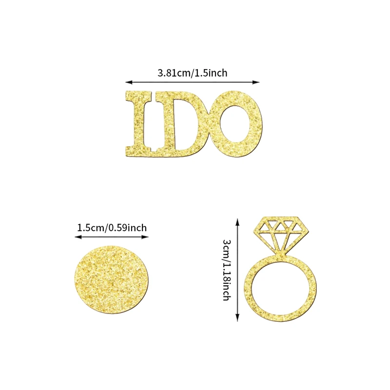 120 Stück Hochzeitstisch-Konfetti, glitzerndes Papier, Diamant-Ring-Konfetti, Mr & Mrs, Verlobungsparty-Zubehör, Weihnachts-Throw-Konfetti – Detail 4