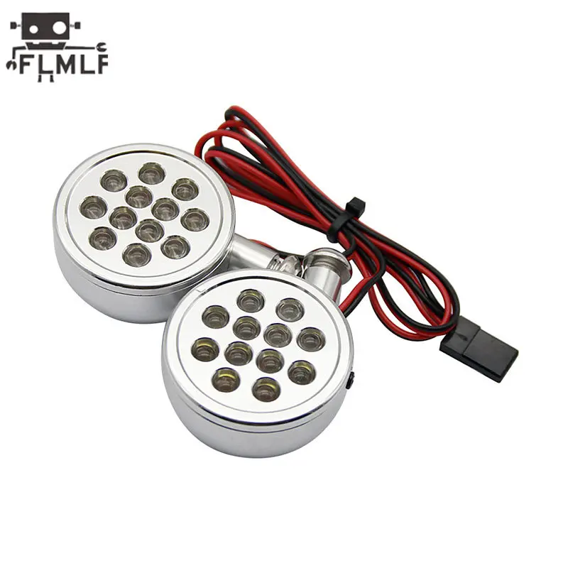 Rc Gas Car CNC Metal Front Light Lamp Assembly with LED Lights for 1/5 HPI ROFUN BAHA ROVAN KM BAJA 5B 5T 5SC Truck Parts