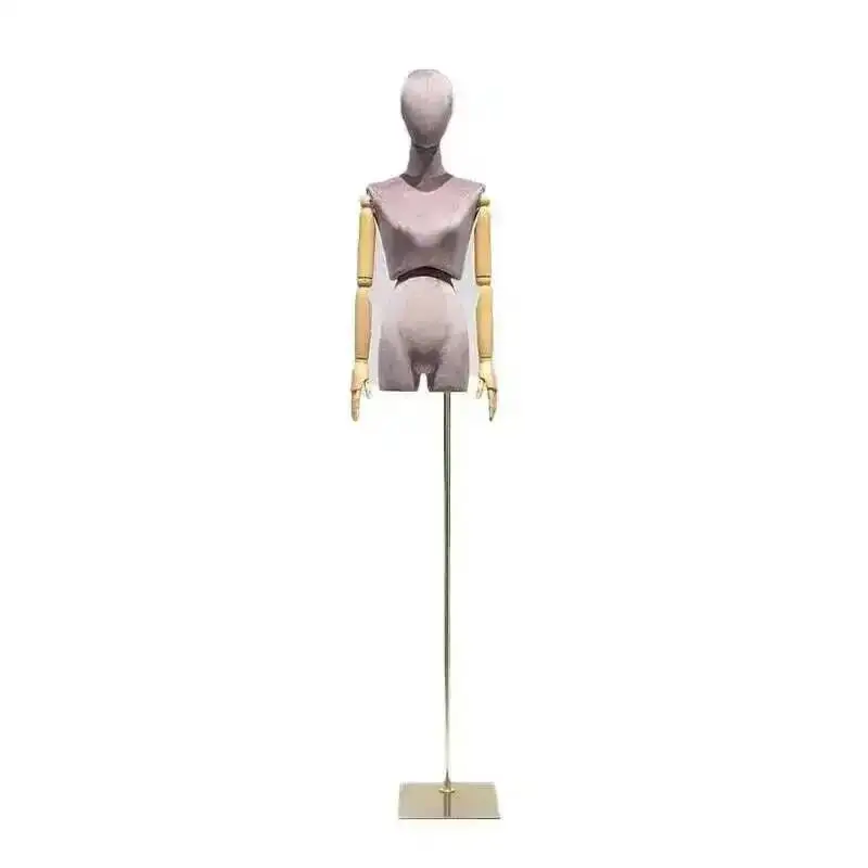 Mannequin Store High-end Props Female for Suede Women's Colorful Clothing Mannequins Half-length Window Mannequin Display Stand