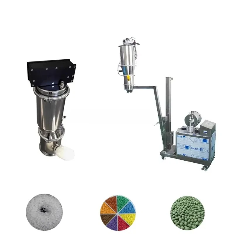 Stainless Steel Mobile Grain Flour Vacuum Conveyor Air Blow Powder Granules Vacuum Feeder Conveying System