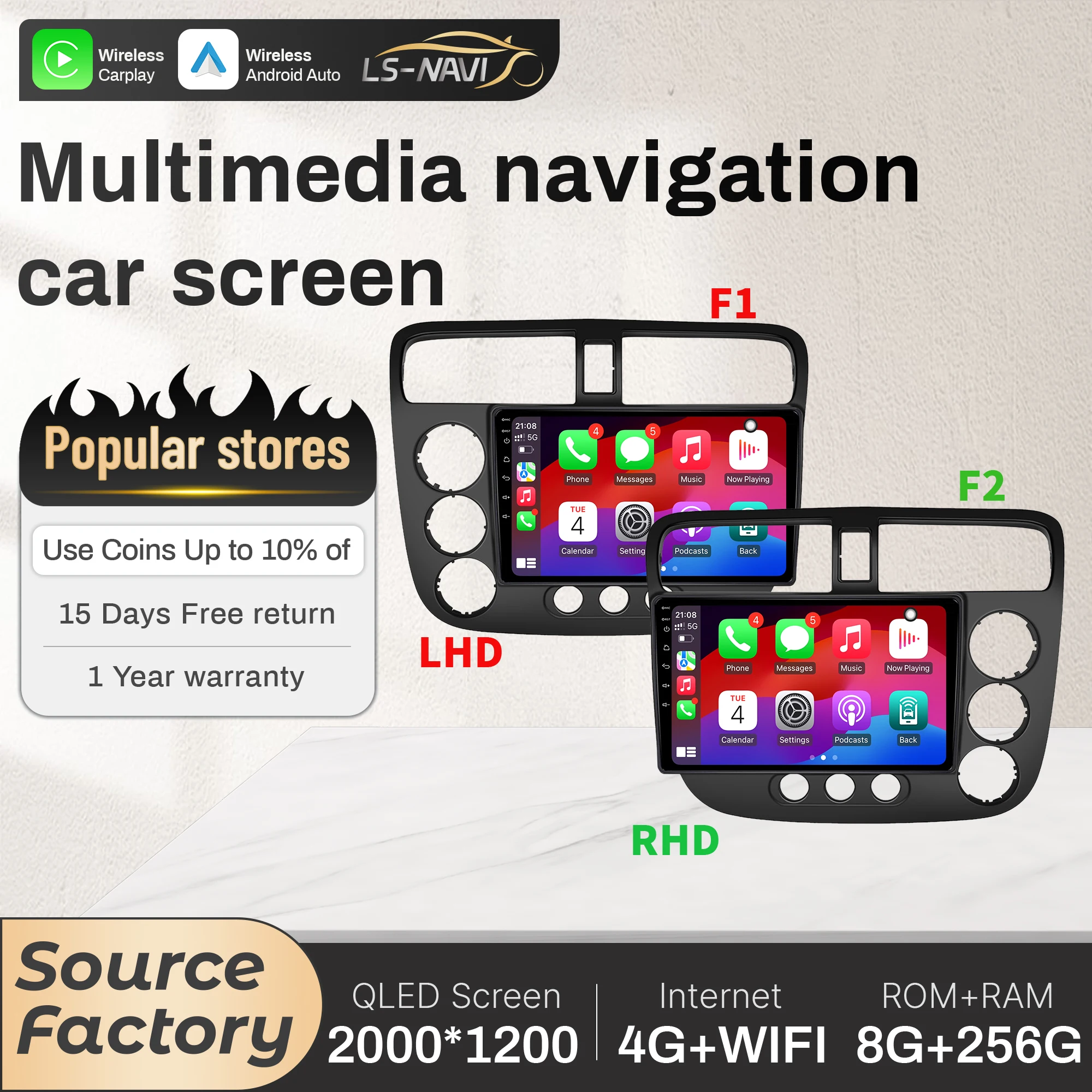 

Android 14 Car Radio For Honda Civic 2000-2006 4G Wireless Bluetooth CarPlay Head Unit Screen