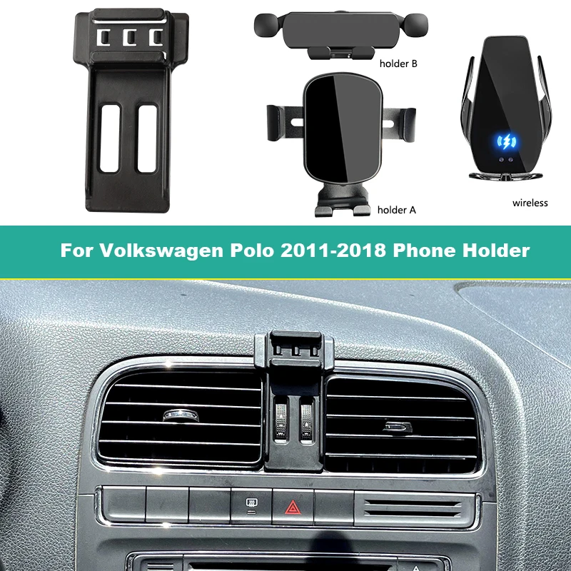 

Car Mobile Phone Holder For Volkswagen VW Polo 2011-2018 Special Fixed Base Support smartphones Wireless Charging Bracket