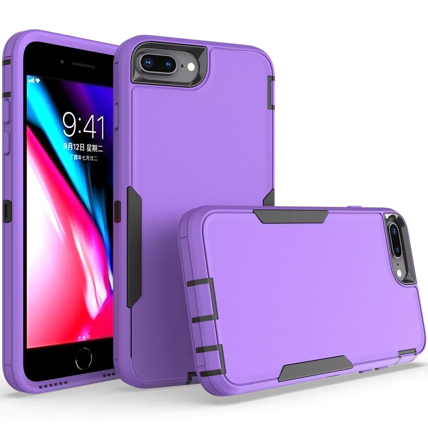 Fit iPhone 7 Plus Phone Cover, Heavy Duty Shockproof Support magnetic car mount Protective Case For iPhone 8 Plus