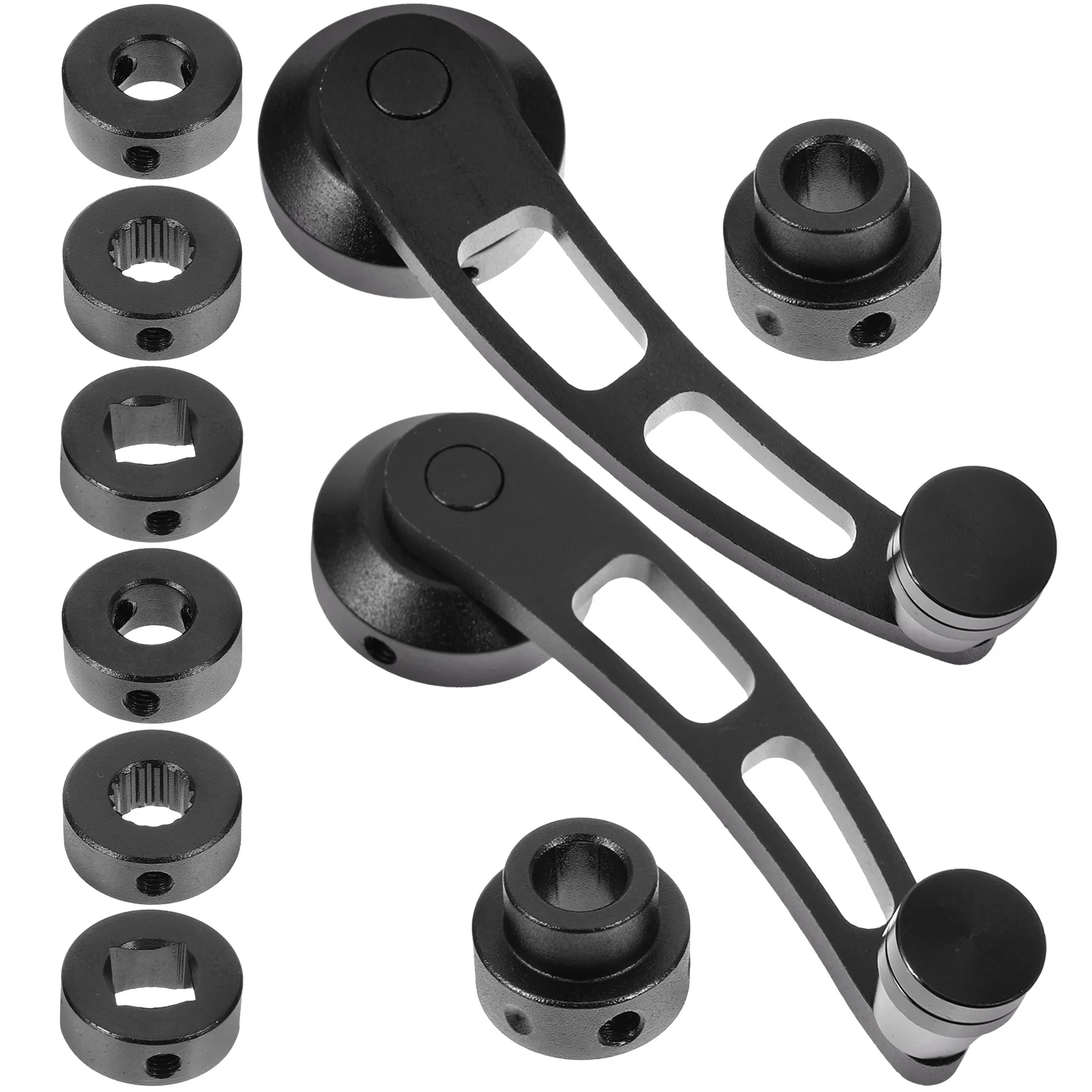 

1 set Universal Car Window Crank Handles Replacement Manual Winder Handle Black Aluminum Alloy Pair Classic Vehicles
