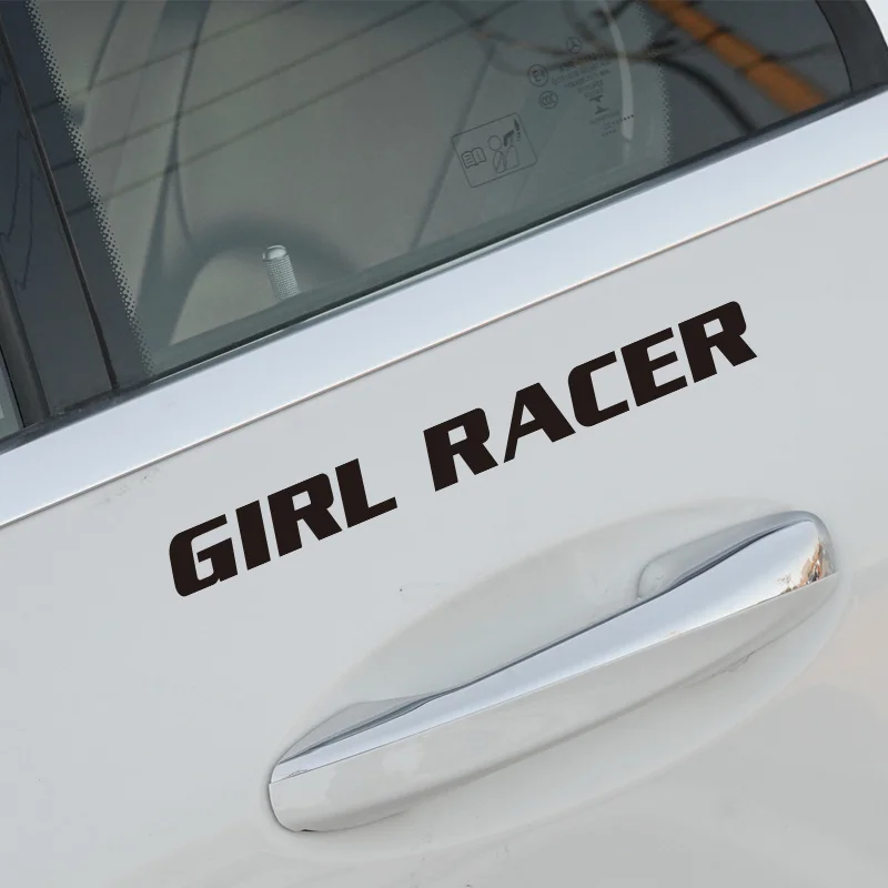 

GIRL RACER Decals 2Pcs Waterproof Vinyl Stickers for Car Window Motorcycle Helmet & Body