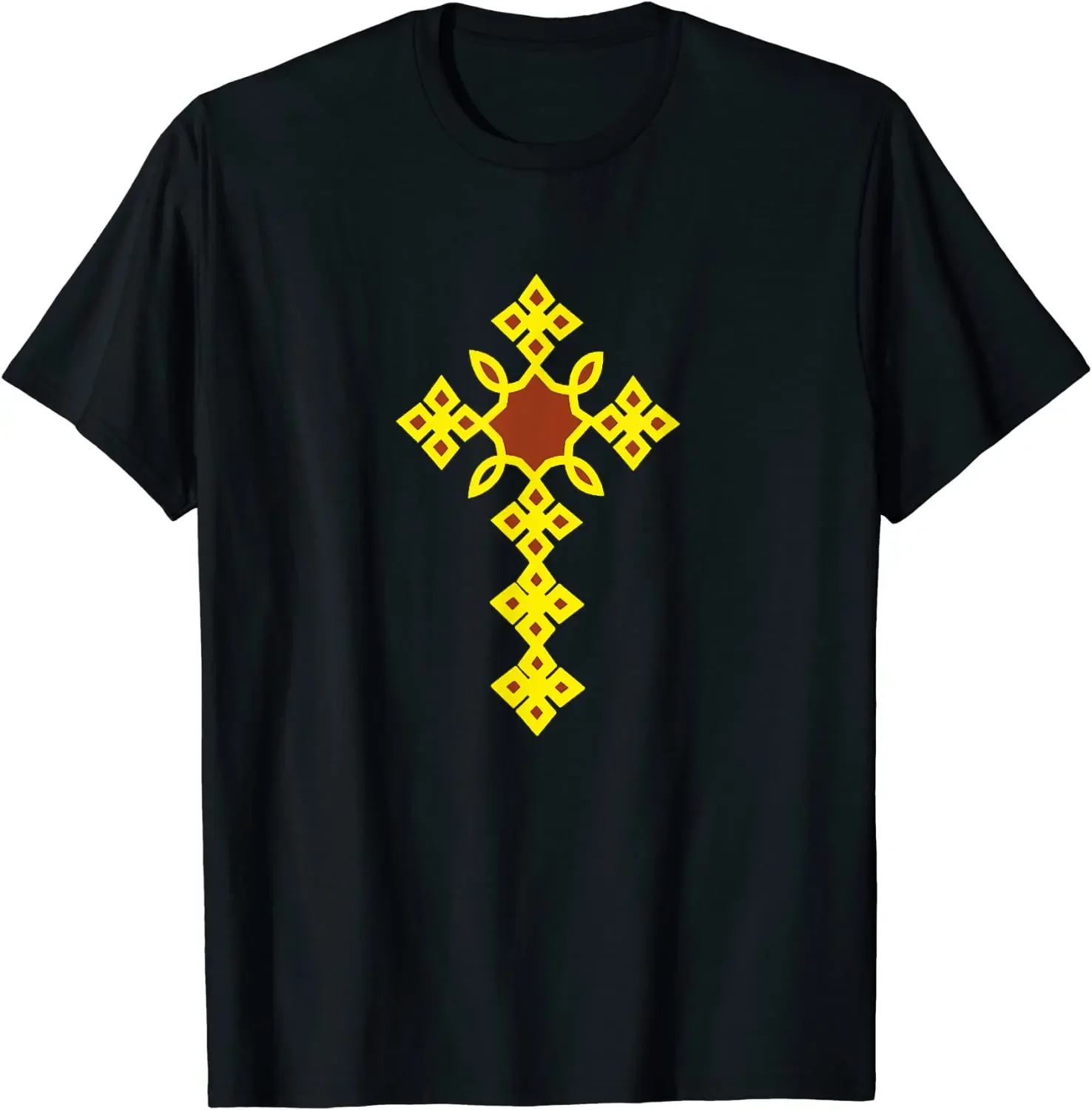

Traditional Ethiopian Cross Art Men T-Shirt Short Sleeve Casual Cotton O-Neck Summer Shirt