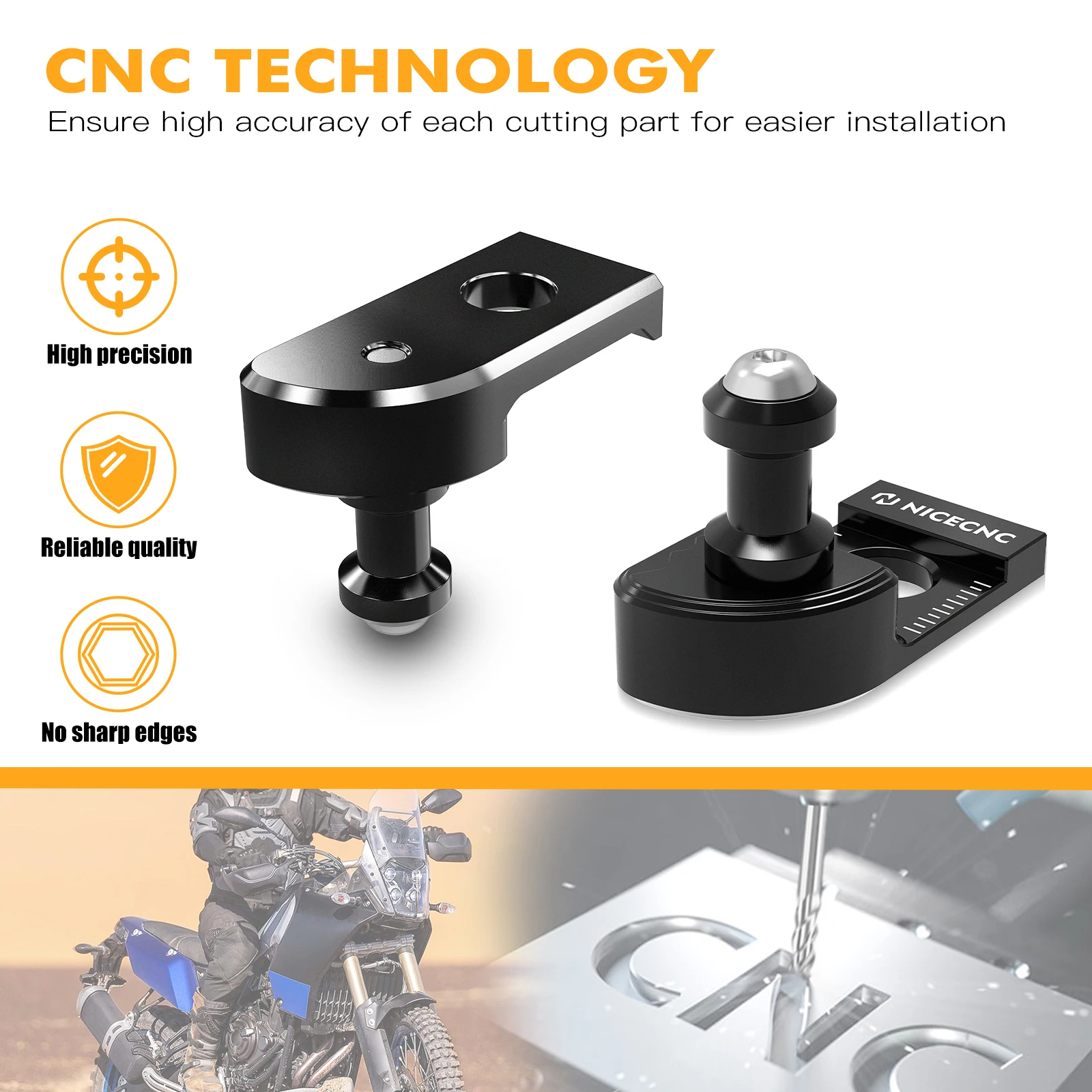 Für Yamaha Tenere 700 /XTZ700 2019-2024 NICECNC Kettenführung Abdeckung Einstellblöcke Schwingarm-Spulen Slider Tenere 700 Zubehör – Detail 11