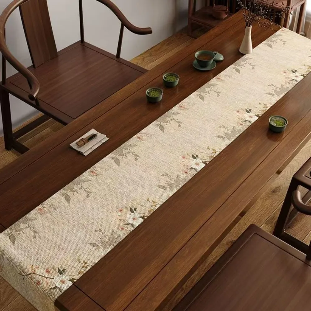 New Chinese Style Bamboo Shadow & Flying Bird Ink Table Runner, Home & Restaurant Table Decor