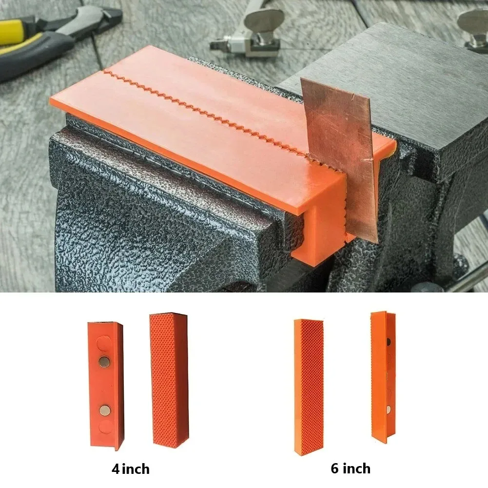 2 almohadillas magnéticas de goma suave de 4/5/6 pulgadas para mordazas de torno de metal y herramientas de banco