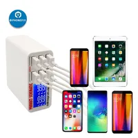 6 Ports USB Fast Charger Wirh LCD Display For iPhone Tablet PC Digital Camera Portable Travel Mobile Charging Station Tools