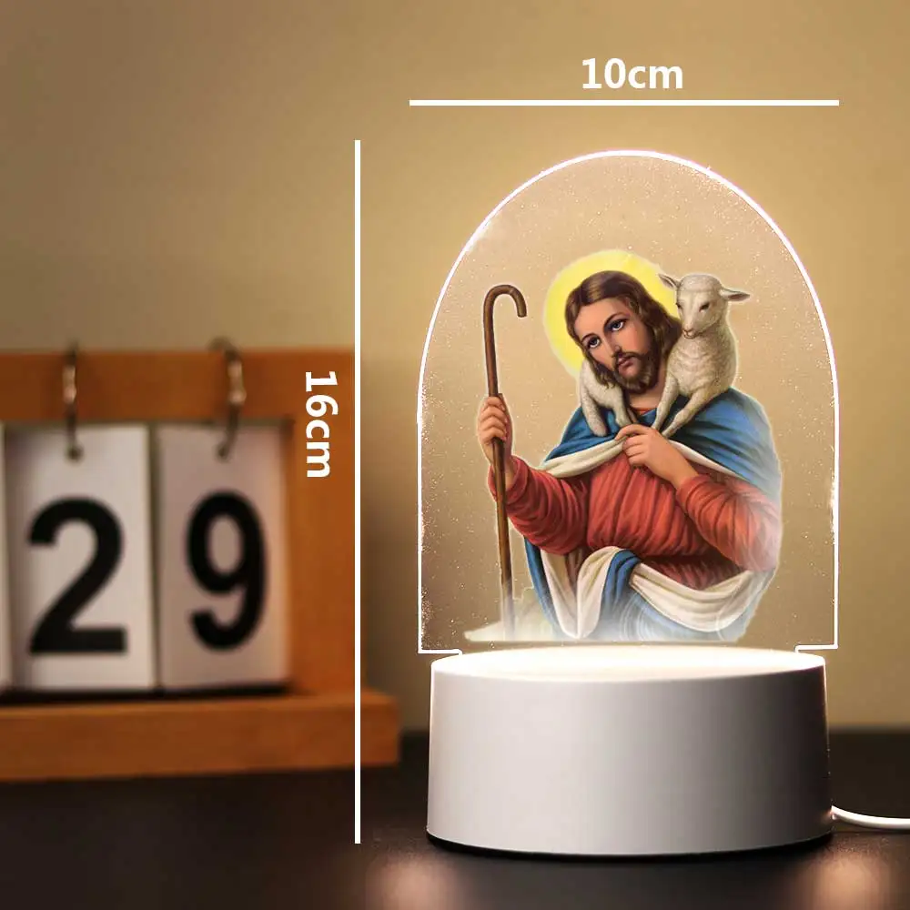 1 pc NEW Jesus 3D Touch LED Night Light for Children\'s Room Decor the Kids Birthday Gift