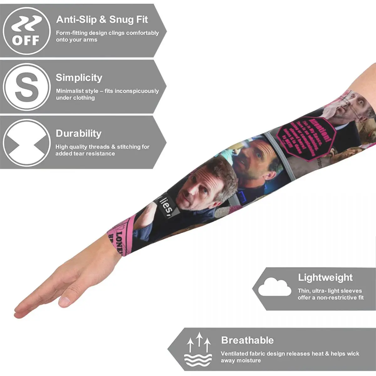 ドクター・グレゴリー・ハウス トゥモローランド アームスリーブ メンズ レディース 日焼け止め UVカット タトゥーカバーアップ スポーツ冷却 サイクリング