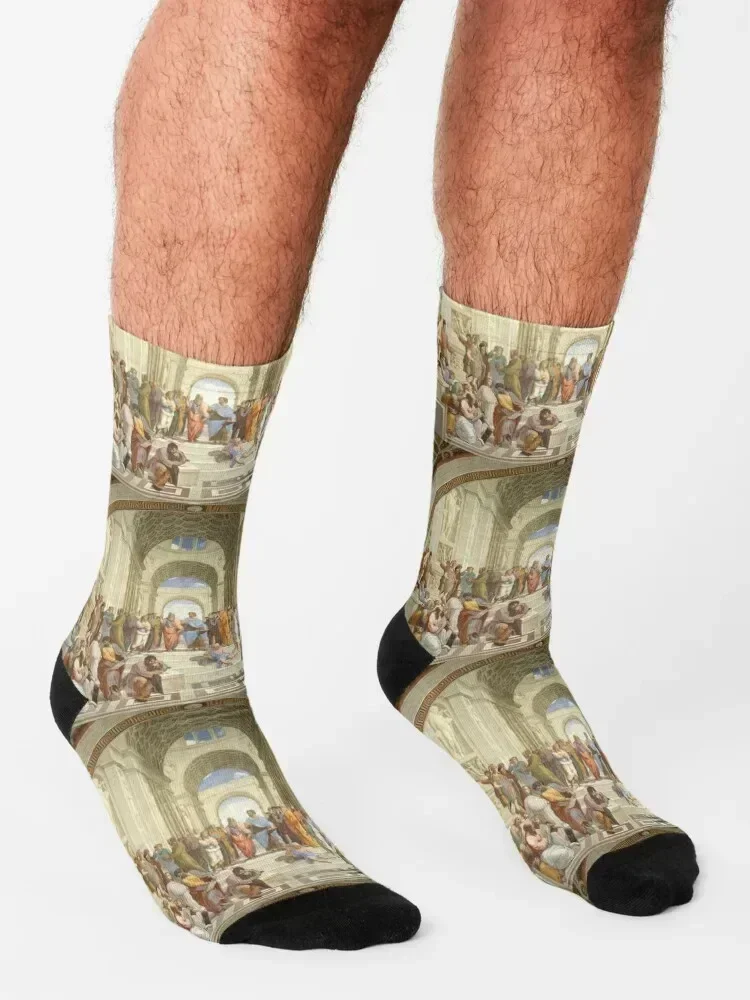 School of Athens by Raphael Socks valentine gift ideas soccer anti-slip FASHION anti slip football Socks Woman Men's