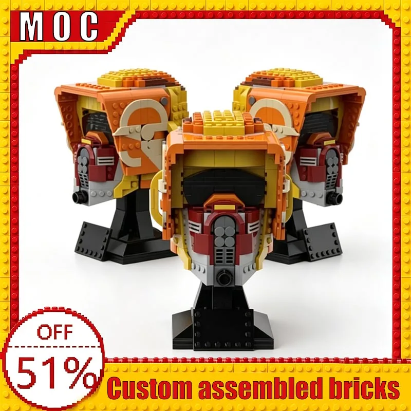 

575PCS War Series Character Helmet Collection Custom Building Blocks MOC Model Educational Assembly Toy Display Christmas Gift