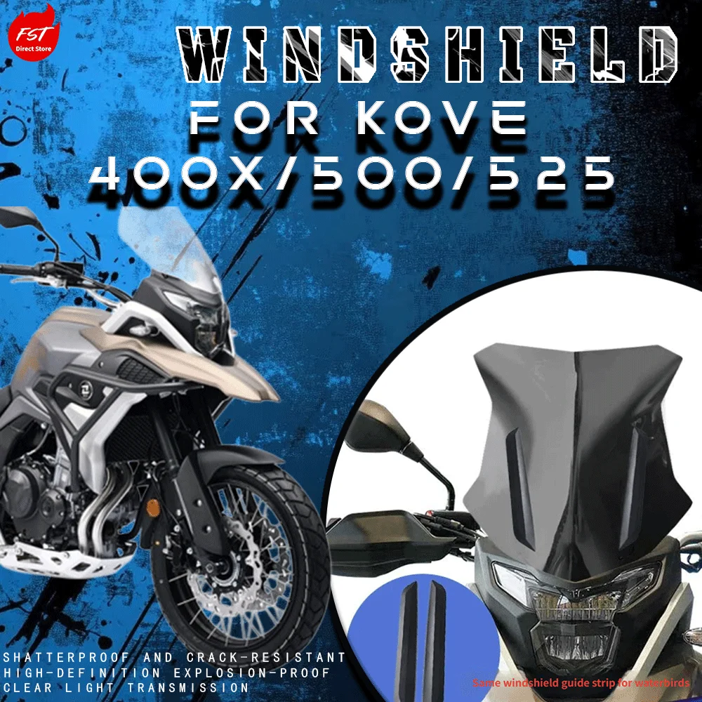 

For Kove 400X / 525X / 500X motorcycles, modified front windscreen, wind deflector, non-destructive installation with fairing.