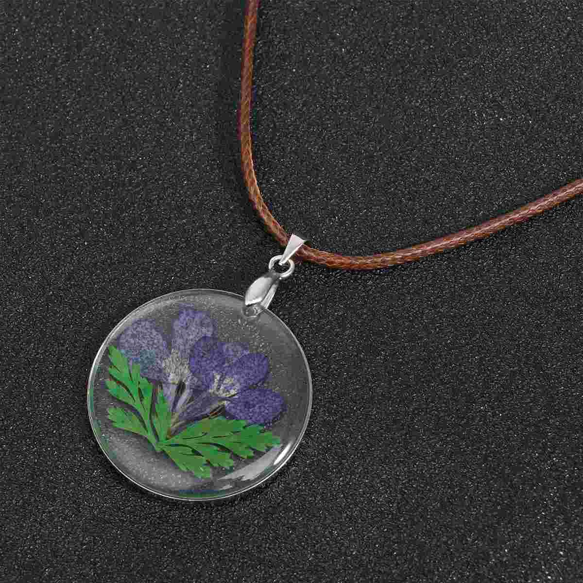 Dried Flower Necklace Handmade Specimens Necklacce Necklaces Manual Pendant Miss