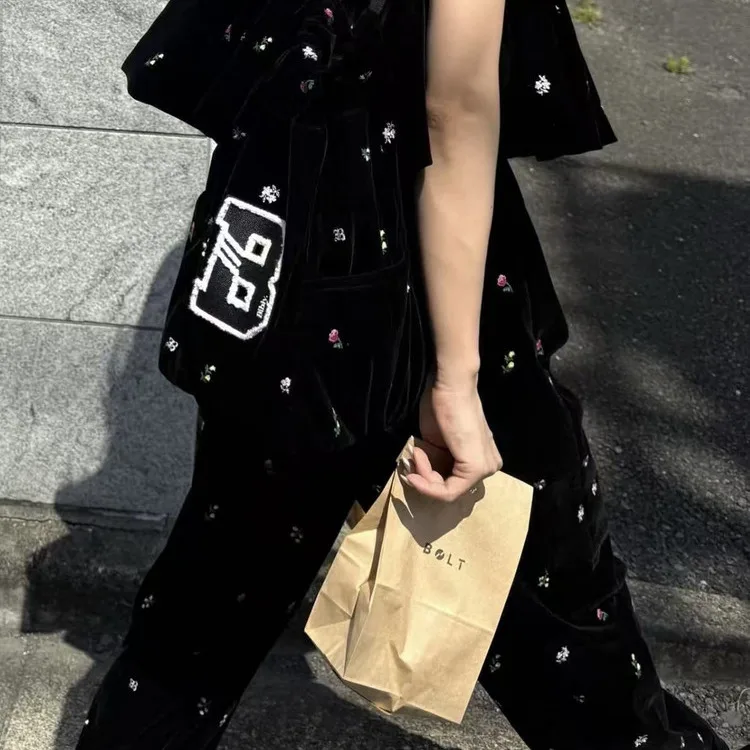 Bibi Embroidery Series Elegant Dress Coat Small Bag Pants Fashionable Clothing Online Exclusive Brand BIBI Model BIBI-05