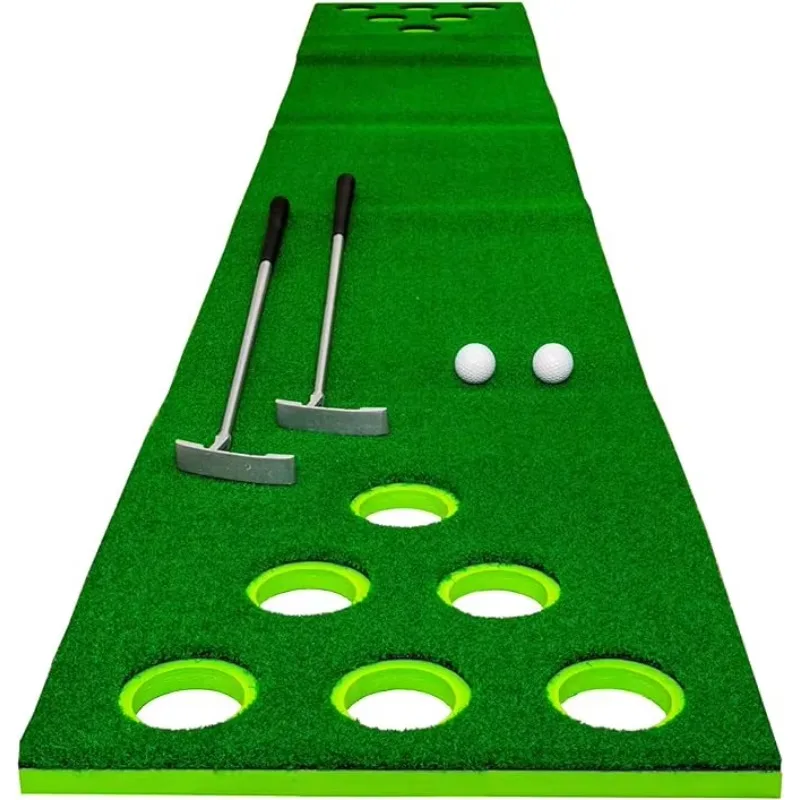 Portable Indoor/Outdoor Golf Game Set Reality  Green Fun Tailgate Game Training Putter