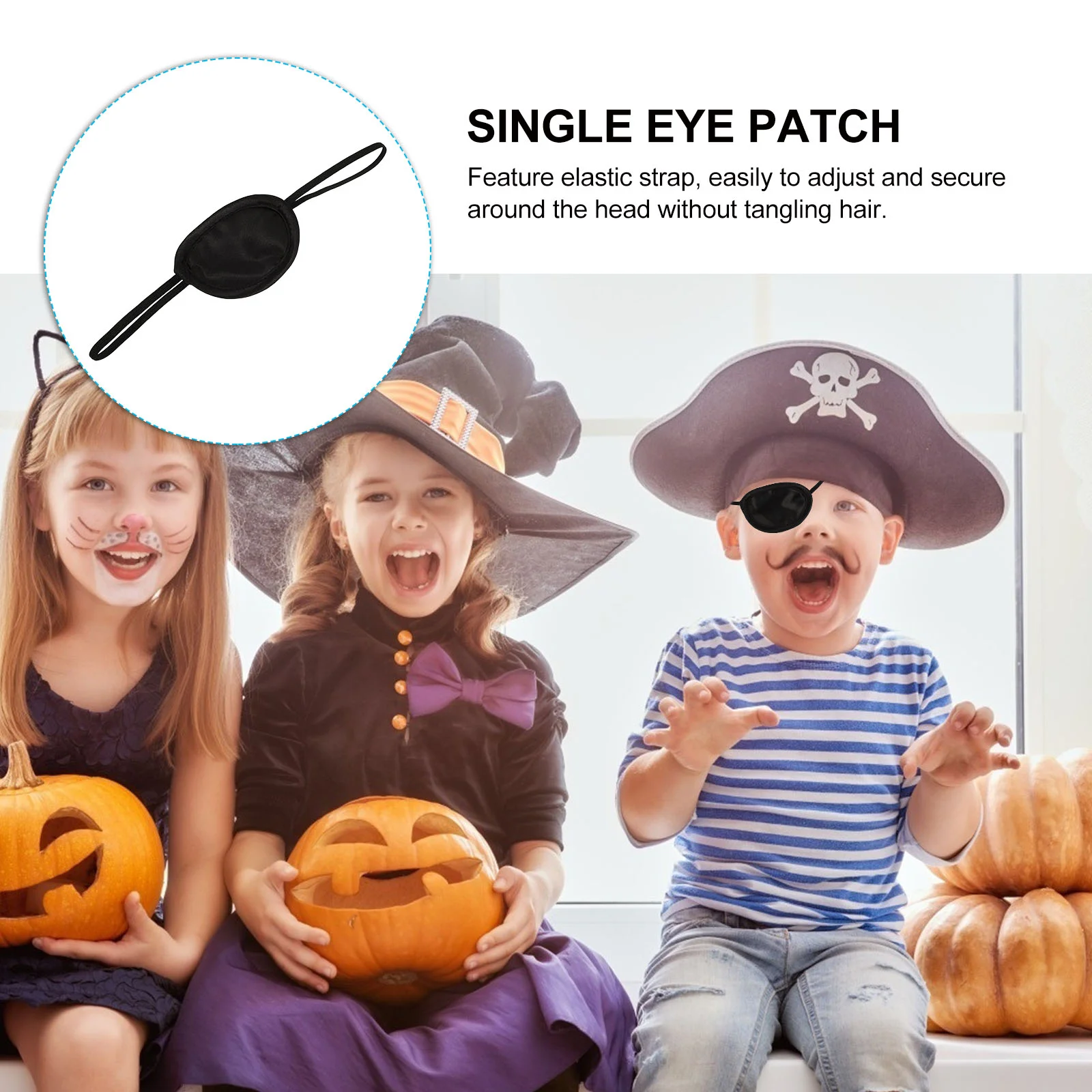 Eye Patches Patch Lazy Kids Pirate Strabismus Single Eyepatch Mask Black Adjustable Glasses Right Amblyopia Left Elastic Either