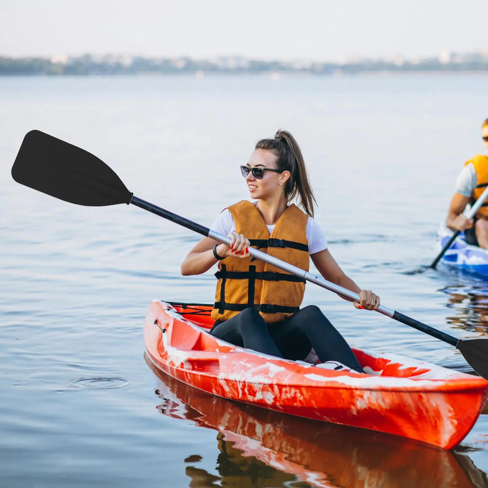 

Весло для лодки, регулируемые весла для каноэ, алюминиевая трубка, толстая, широкая, плоская, прочная несущая нагрузка, аксессуары для бассейна, катания на лодках с морским озером