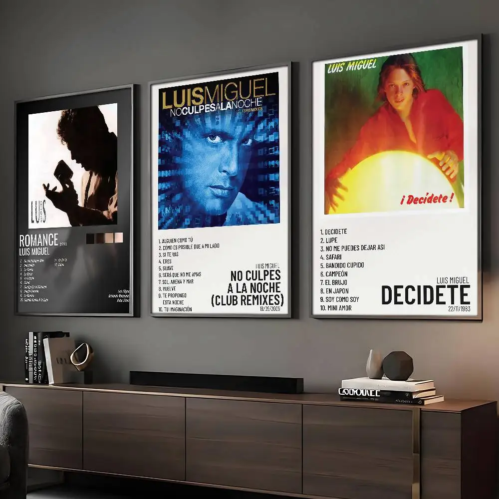 Póster de Singer L-Luis M-Miguel, arte de pared adhesivo HD, impresión impermeable, decoración estética para el hogar, sala de estar, dormitorio, Bar