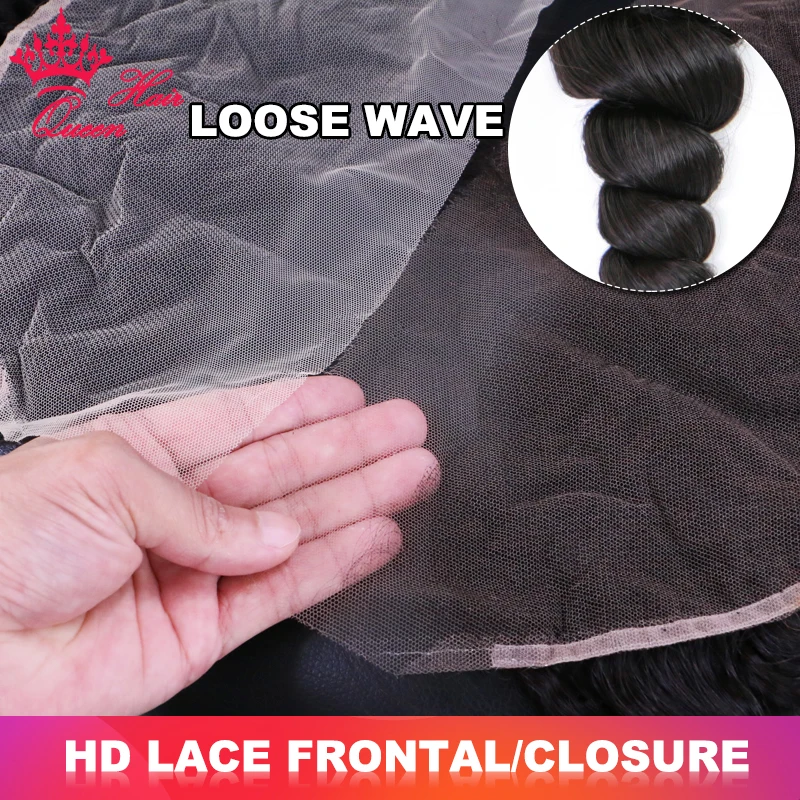 

Real Invisible HD Lace Loose Wave 13x6 13x4 4x4 5x5 Pre Plucked Lace Frontal Closure Brazilian Virgin Human Raw Hair Transparent