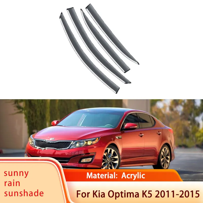 

4x for Kia Optima K5 TF 2011 2012 2013 2014 2015 Car Window Visor Awnings Sun Rain Deflector Shelters Shades Guard Accessories