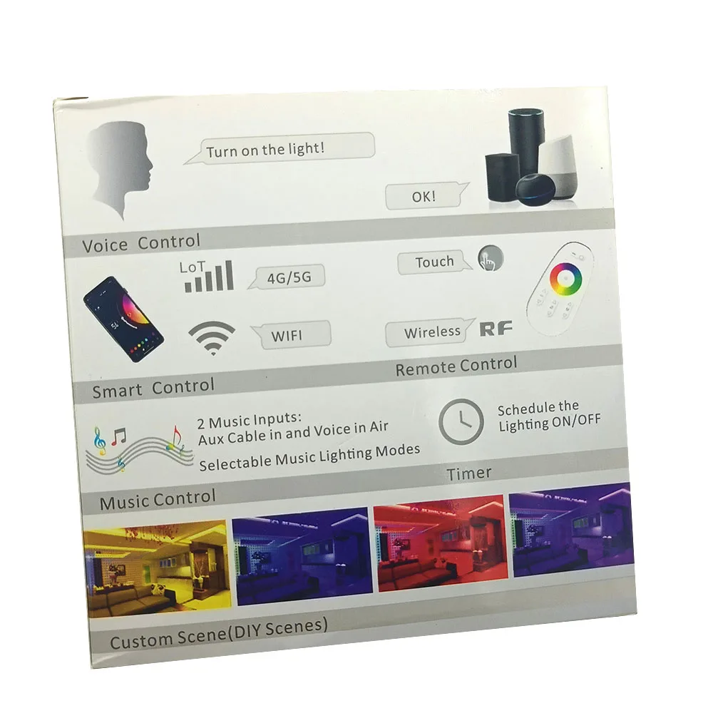 

Tuya Alexa WiFi Smart Controller Google Home Voice DC5-24V Single color Dimmer CCT RGB RGBW RGBCCT 5 in 1 LED Strip APP 2.4G RF
