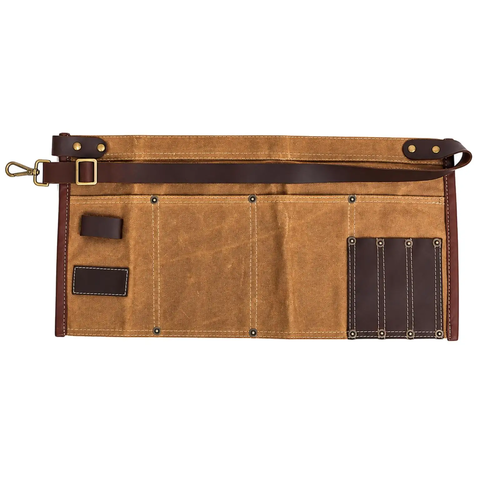 Comfortable Waist Apron for Gardening with Buckle and Clip Fastening and Reinforced Pockets for Tool Organization